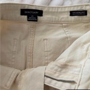 Sanctuary The Marine Crop Wide Leg Jeans in French Vanilla